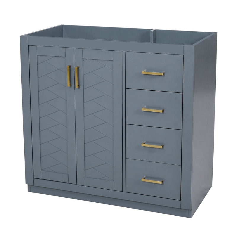 Retro Style Bathroom Vanity, 3 Drawers & Soft Closing Doors