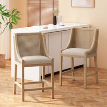 Load image into Gallery viewer, French Country Fabric Upholstered Counter Stools (Set of 2)

