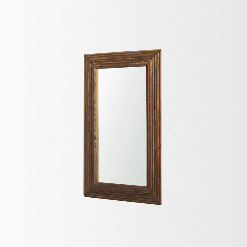 Solid Wood Framed Accent Mirror (729175) - Brown