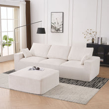 Load image into Gallery viewer, Modular Sectional Sofa With Ottoman, USB And Type C Charger, Petal Armrest Design
