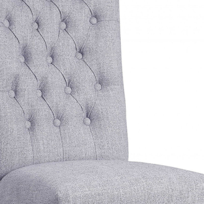 Tufted Fabric Dining Side Chairs (Set of 2) - Gray
