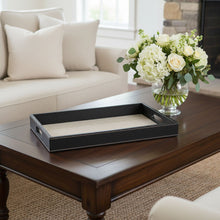 Load image into Gallery viewer, Faux Leather Serving Tray - Black
