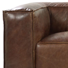 Load image into Gallery viewer, Top Grain Leather Sofa With Black Legs - Brown
