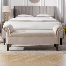 Load image into Gallery viewer, Kathy - Roll Arm Entryway Accent Bench - Sky Neutral Beige
