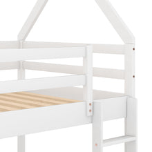 Load image into Gallery viewer, Twin over Twin Low Bunk Bed, House Bed with Ladder , White(OLD SKU:WF197808AAK)
