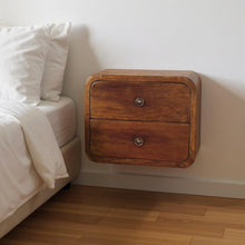 Load image into Gallery viewer, 12" Solid Wood Two Drawer Floating Nightstand - Chestnut
