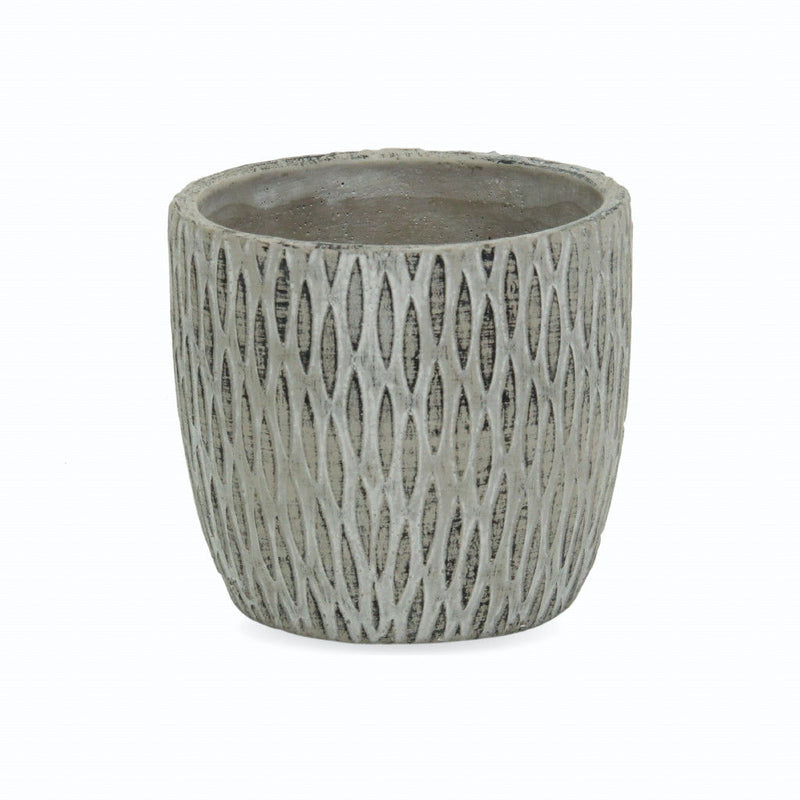 Geometric Round Pot Planter - Gray