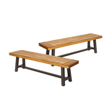 Load image into Gallery viewer, Tranquilizer - Outdoor Acacia Wood Bench With Slat Panel Design
