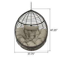 Load image into Gallery viewer, Hanging Basket Chair With Metal Frame And Seat Cushion
