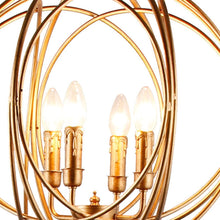 Load image into Gallery viewer, Four Light Floor Lamp With Modern Gold Geometric Globe Shade - Gold
