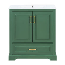 Load image into Gallery viewer, Bathroom Vanity With Sink, 1 Divided Drawer And 2 Soft Close Doors With Double Shelf
