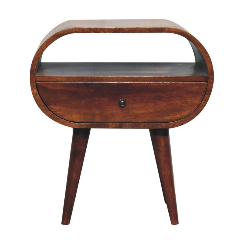 24" Solid Wood 1 Drawer Nightstand - Brown