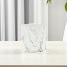 Load image into Gallery viewer, Marbleized Indoor Outdoor Round Pot Planter - White / Gray
