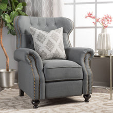 Load image into Gallery viewer, Accented Push Back Recliner Chair With Rolled Arms, Enjoy Cocooning Comfort
