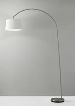 Load image into Gallery viewer, Steel Arc Floor Lamp With Solid Color Empire Shade - Silver / White
