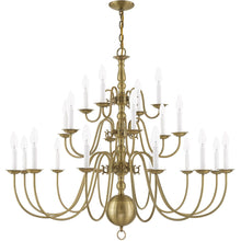 Load image into Gallery viewer, Multi Light Dimmable Chandelier With Shades - Antiqued Brass
