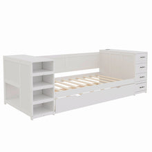 Load image into Gallery viewer, Daybed With Side Shelves, Multi Functional Desk &amp; Charging Station
