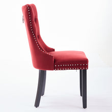 Load image into Gallery viewer, Classic Velvet Dining Chairs, High-End Tufted Solid Wood Contemporary Velvet Upholstered Dining Chair With Wood Legs Nailhead (Set of 2) - Burgundy
