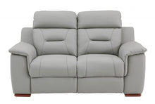 Load image into Gallery viewer, Faux Leather Manual Reclining Love Seat - Gray / Brown
