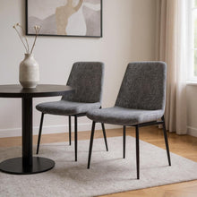Load image into Gallery viewer, Solid Wood Dining Parsons Chairs (Set of 2) - Gray / Black

