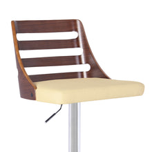 Load image into Gallery viewer, Faux Leather And Iron Low Back Adjustable Height Bar Chair - Cream And Silver
