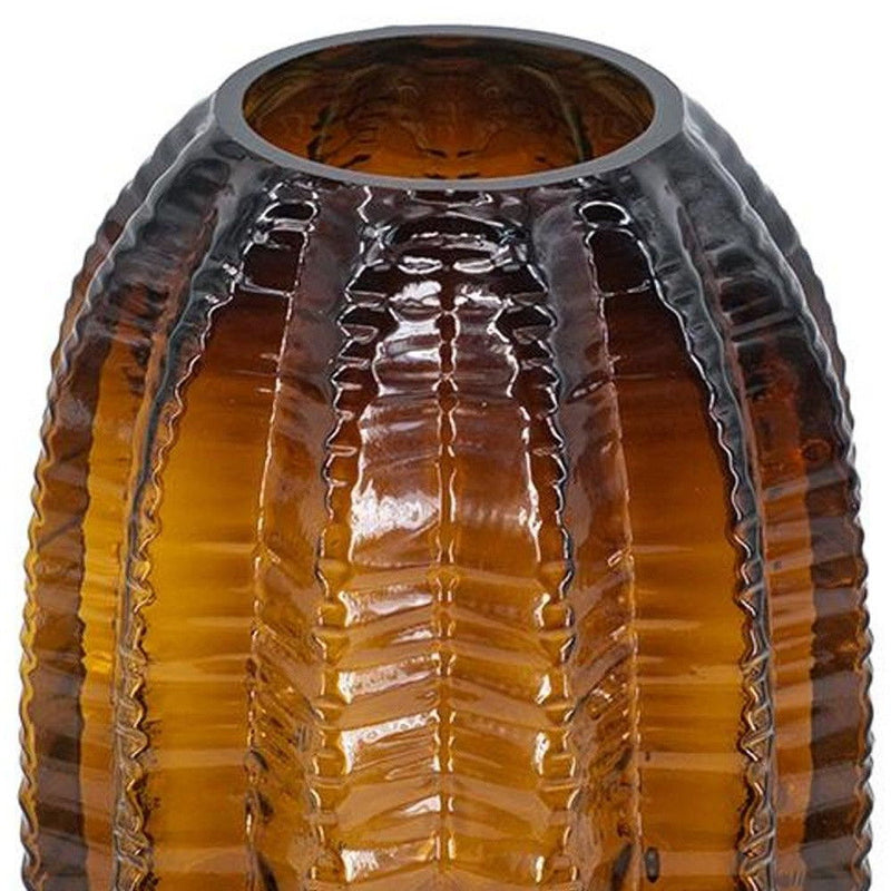 Textured Round Table Vase (574422) - Burnt Umber