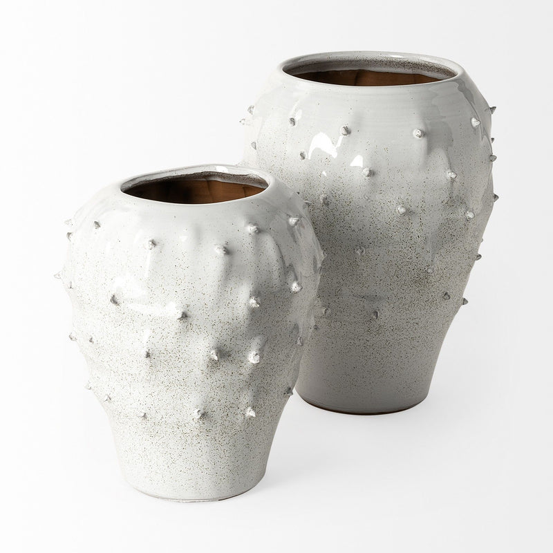 Abstract Cylinder Table Vase (397525) - White