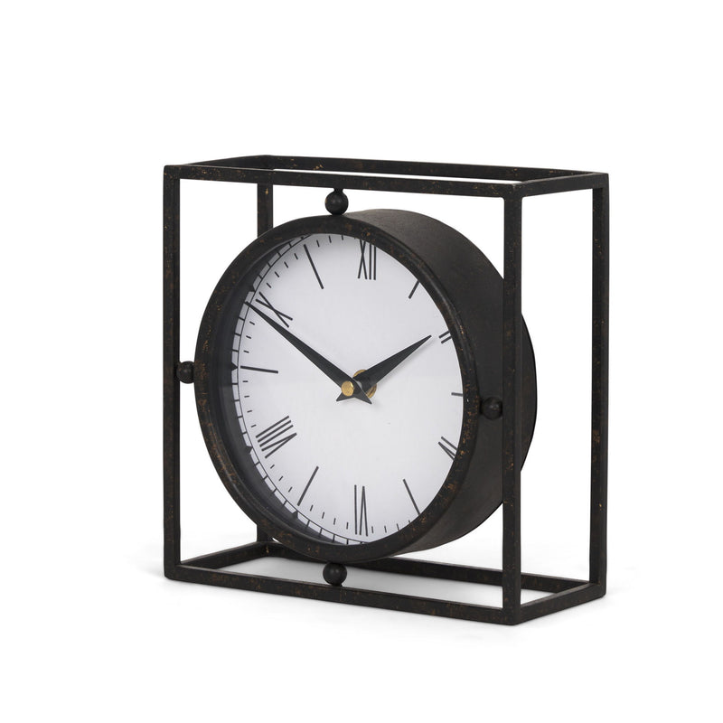 Table Clock - Black / Gold / White
