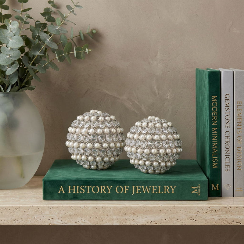 Decorative Orbs (Set of 2) (480014) - Silver / Clear