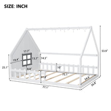 Load image into Gallery viewer, House Bed With Window And Fence
