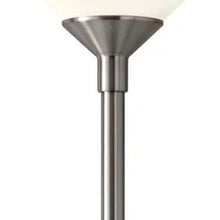 Load image into Gallery viewer, Torchiere Floor Lamp With White Cone Shade - Silver
