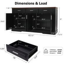 Load image into Gallery viewer, Fluted Sideboard Buffet Cabinet With 4 Doors And 3 Drawers
