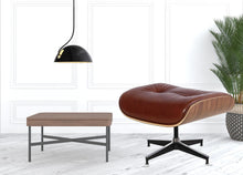 Load image into Gallery viewer, Tufted Genuine Leather Swivel Lounge Chair with Ottoman 35" - Brown
