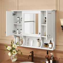 Load image into Gallery viewer, Wall Mounted Bathroom Medicine Wall Cabinet With Mirror &amp; Open Shelves
