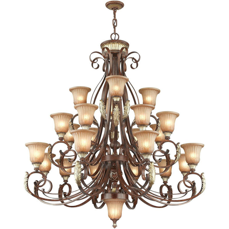56" Multi Light Metal Dimmable Chandelier With Shades - Bronze
