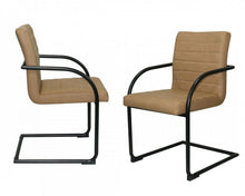 Load image into Gallery viewer, Upholstered Faux Leather Dining Arm Chairs (Set of 2) - Tan
