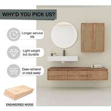 Load image into Gallery viewer, Modern Wall Mounted Bathroom Vanity With Resin Sink And 2 Side Cabinet, Imitative, Construction - Imitative Oak
