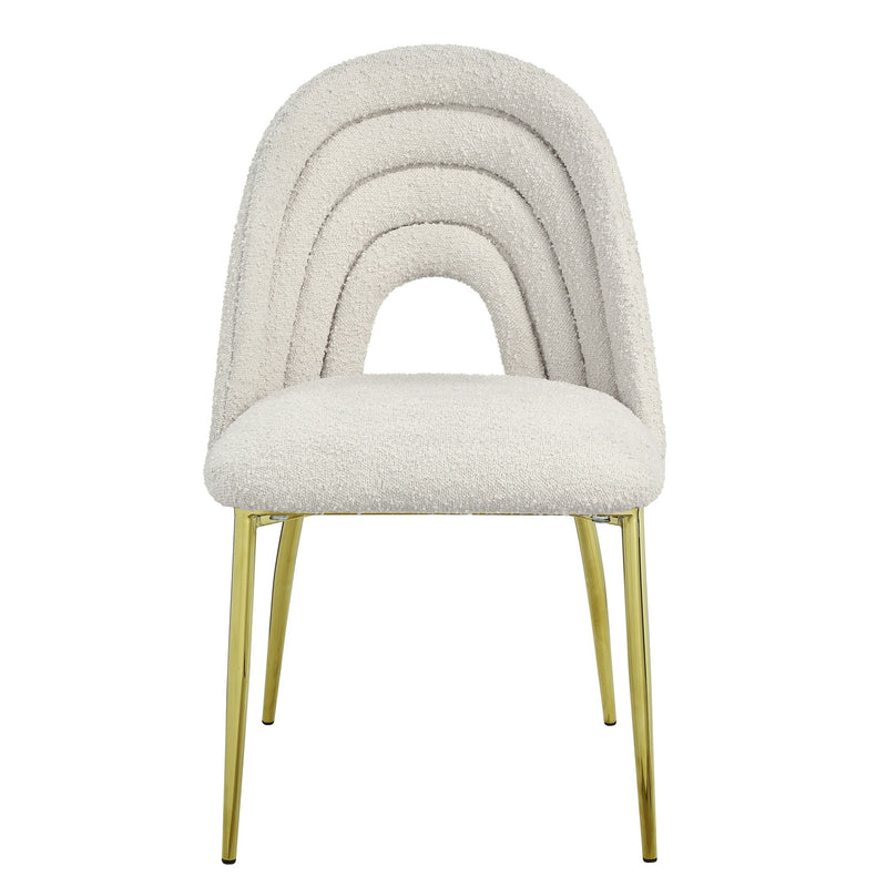 Contemporary Upholstered Fabric Dining Side Chairs (Set of 2) - Beige