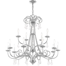 Load image into Gallery viewer, 34" Multi Light Dimmable Chandelier With Shades - Silver
