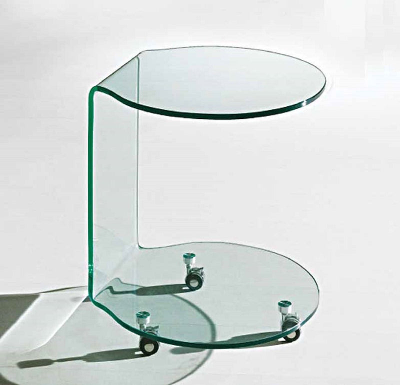 Glass Round End Table - Clear