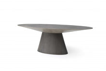 Load image into Gallery viewer, 95" Rounded Solid Wood Pedestal Base Dining Table - Gray
