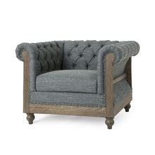Load image into Gallery viewer, Fabric Upholstered Club Chair With Scrolled Tuxedo Arms
