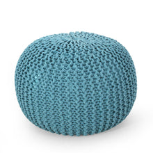 Load image into Gallery viewer, Moro - Knitted Cotton Round Pouf With Pumpkin Shape
