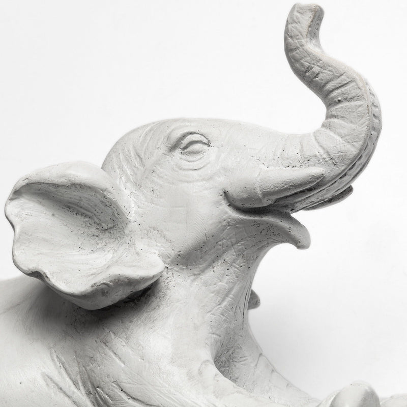 Elephant Decorative Wall Sculpture - White
