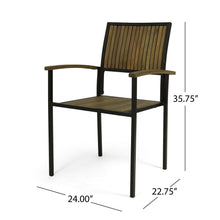 Load image into Gallery viewer, Vermilion - Outdoor Dining Chair With Vertical Slat And Wooden Arm
