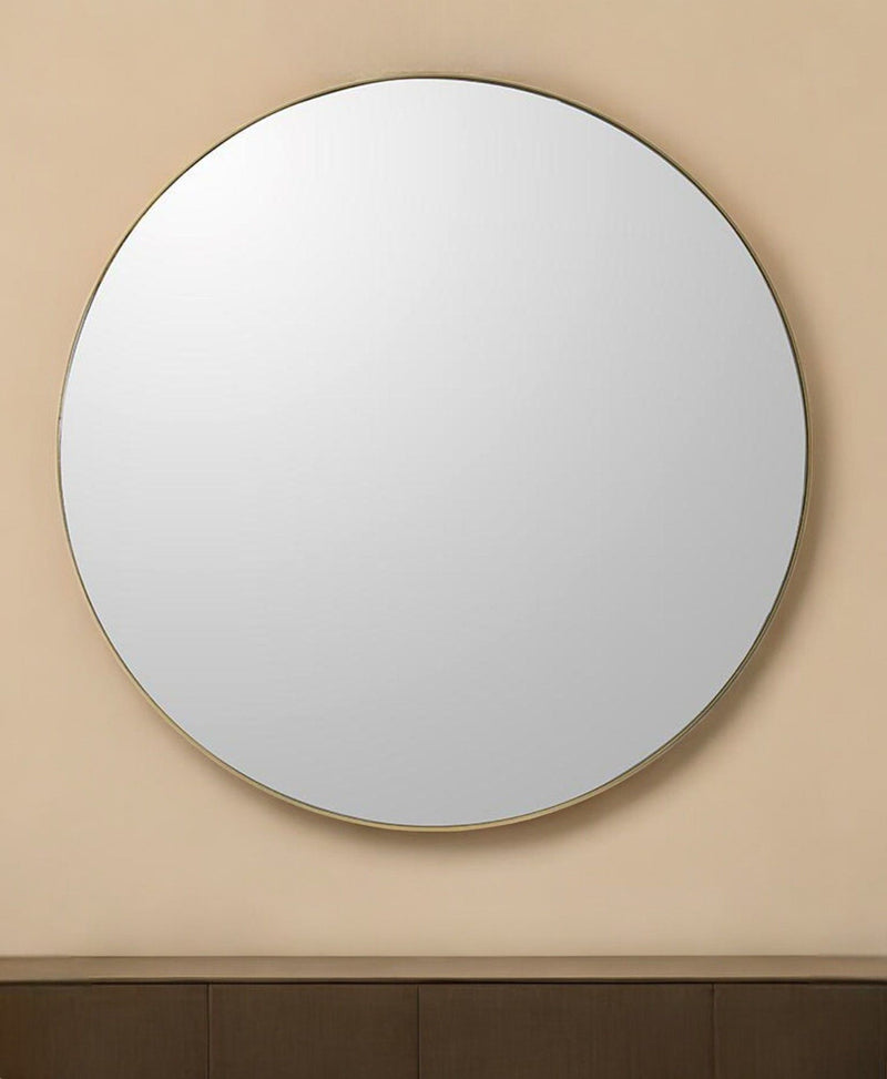 30" Round Framed Accent Mirror - Gold