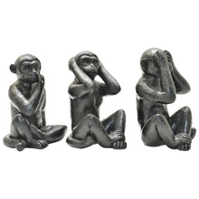 Load image into Gallery viewer, Monkey Tabletop Sculpture (Set of 3) - Black
