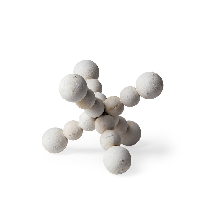 Beaded Wooden Decorative Jack - Off White