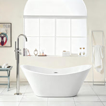 Load image into Gallery viewer, Glossy Freestanding Bathtub, Double Slipper Design, Deep Soaking Comfort

