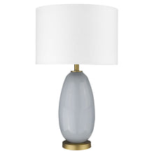 Load image into Gallery viewer, Glass Table Lamp With White Drum Shade - Light Gray
